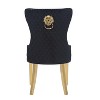 Vynxaria Simba Gold 2-Piece Dining Chair Set - Navy Velvet with Elegant Gold Legs - 3 of 4
