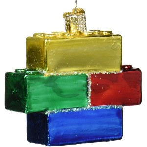 Old World Christmas Glass Blown Building Blocks Ornament - 1 of 3