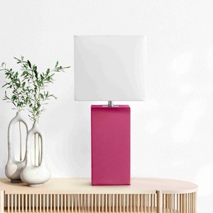 21" Monaco Avenue Modern Leather Table Lamp - Elegant Designs - 1 of 4