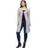 24seven Comfort Apparel Knee Length Long Sleeve Hooded Womens Cardigan Shrug - 2 of 4