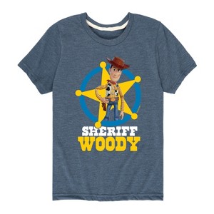 Boys' - Toy Story - Sheriff Woody Badge Short Sleeve Graphic T-Shirt - 1 of 4