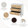 COZAYH 3-Drawer Farmhouse Dresser, Rustic Ring Motif Nightstand, White - 3 of 4
