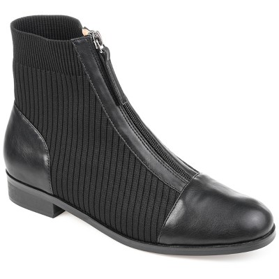 Journee Collection Womens Bexlie Front Zip Stacked Heel Booties
