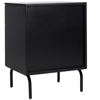Transitional Walnut & Black Mahogany 2-Drawer Nightstand