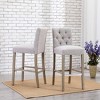 WestinTrends 29" Linen Fabric Tufted Bar Stool (Set of 2) - 2 of 4