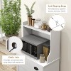 LunaLulinlk Microwave Cabinet with Storage Drawer, Adjustable Shelf, Buffet with Hutch and Cable Hole, White - 3 of 4