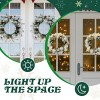 Syemin Wreaths 2 Pack 18in Snow Flocked Christmas Wreath Artificial Xmas Wreath for Front Door Gate Party Decorations, Green, 5"*18"*18" - 4 of 4