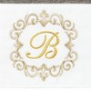Linum Home Textiles 100% Turkish Cotton MONICA Gold Thread 2PC Embellished Hand Towel Set - 3 of 3
