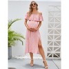 LXT- Women's Off Shoulder Split A Line Casual Maxi Dress - 4 of 4