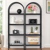 Lirago,4-Tier Arched Bookshelf – E1 Particleboard & Metal Frame – Stylish Storage for Home Office, Living Room - 3 of 4