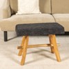 Storied Home Woven Mendong and Teakwood Stool, Black - 2 of 4