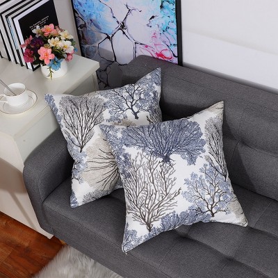 2 Pcs 18"x18" Polyester Stylish Simplicity Sofa Decorative Pillow Cover Multicolored - PiccoCasa