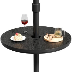 Maggift Patio Umbrella Accessories, 2PCS Patio Umbrella Table Tray, Outdoor Adjustable Umbrella Hole All weather Round Table Tray, Round White, 14.8" - 1 of 4