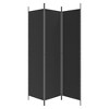 VidaXL 3-Panel Room Divider Black 59.1 in.x78.7 in. Fabric - 4 of 4