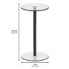 iDesign Round Pedestal Drink Table for Small Spaces - Clear/Soft Brass - 3 of 4