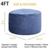4FT Bean Bag Chair Foam Filled Gaming Chair, Indoor Furniture Living Room Bean Bag Couch Soft Beanbags with Velvet Cover for Adults - 4 of 4