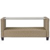 4-Pieces Outdoor Rattan Sectional Sofa Set with Armchair and Tempered Glass Coffee Table - 2 of 4
