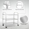 3 Tier Stainless Steel Utility Cart, 330 Lbs Kitchen Trolley with Wheels, Catering Storage Cart - 2 of 4