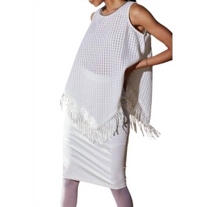 Women's Silver Trim Fringe Top - Reveuse - 1 of 3