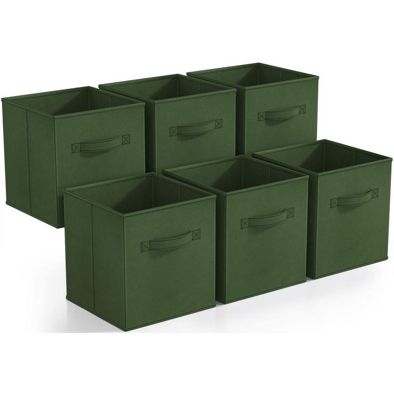 Sorbus 11 Inch 6 Pack Foldable Fabric Storage Cube Bins with Handles - for Organizing Pantry, Closet, Nursery, Playroom, and More, 1 of 7