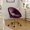 Hector Modern Velvet  Ergonomic Swivel Office Desk Chair with Adjustable Height | Karat Home - 3 of 4