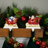 Northlight Santa and Snowman Sleigh Ride Christmas Stocking Holders - 4.25" - Set of 2 - 3 of 4