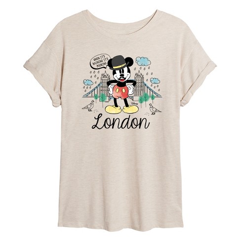 Women's - Disney - London When Its Raining Oversized Graphic T-Shirt - image 1 of 4