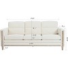 Acekool 79.5" Modern 3-Seater Sofa, Cushioned Couch with Armrests & Side Pocket, Wood Legs for Living Room, Home Office, Apartment, Beige - 2 of 4