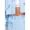 Women's Cropped Denim Jacket With Drawstring - American Bazi - 3 of 3