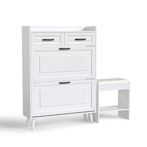 Shoe Cabinet With Shoe Bench - 1 of 4