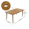 Outdoor Dining Table with Umbrella Hole, Rectangular Wood Patio Dining Table for 6, Weather-Resistant Acacia Table for Backyard-Maison Boucle - 4 of 4