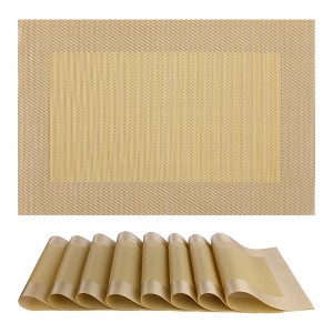 REGALWOVEN Kitchen Dining Table Decoration Washable Heat Resistant Wipeable PVC Placemats 8 Pcs - 1 of 4