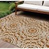 Orange Copper And Beige Floral Medallion Washable Indoor Outdoor Area Rug - 2 of 4