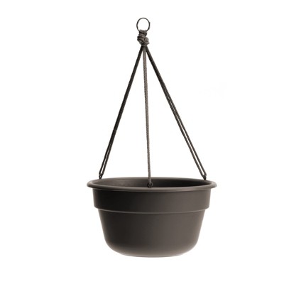Bloem 12" Dura Cotta Round Resin Self-Watering Hanging Basket Planter with Macrame Cord