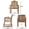 Christopher Knight Home Kittama Outdoor Acacia Wood and Rustic Metal 7 Piece Dining Set with Cushion, Teak and Cream - 4 of 4