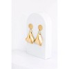 Slickblue Women's Drop Earrings, Metallic Fan Shape, Stylish Party Jewelry, Unique Design, Gold/Silver, 2"x1" - 3 of 3