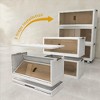 25.6 Inch Wide Clear Door Foldable Storage Box – 3-Tier Large Capacity Organizer, Easy Access, Space-Saving Foldable Design - 2 of 4