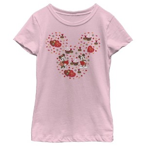 Girl's Disney Mickey and Friends Candy Silhouette T-Shirt - 1 of 4