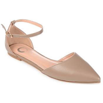 Journee Collection Womens Reba Buckle Pointed Toe Ballet Flats
