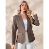 Blazers for Women Business Casual Long Sleeve Lapel Open Front Suit Jacket Work Blazer with Pockets - 3 of 4