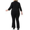 Agnes Orinda Women's Plus Size 3/4 Ruched Sleeve Notch Lapel Work Office Crop Suit Blazer - 4 of 4