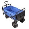 VisioGear Portable Folding Beach Wagons with Wheels, Portable Carts with Adjustable Handle, Blue, 46.7"*20"*49.2" - 4 of 4