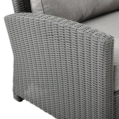 Bradenton Elegance Gray Wicker Armchair with Moisture-Proof Cushions