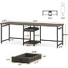 Tribesigns 78.74 Inch Extra Long Desk, Double Desk with 2 Drawers, Two Person Desk Long Computer Desk with Storage Shelves - 3 of 4