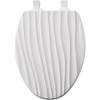 Never Loosens Elongated Sculptured Rainfall Enameled Wood Toilet Seat with Easy Clean White - Mayfair by Bemis - image 2 of 4