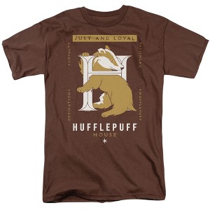 Harry Potter Hufflepuff Just And Loyal Adult T-Shirt Coffee - 1 of 4