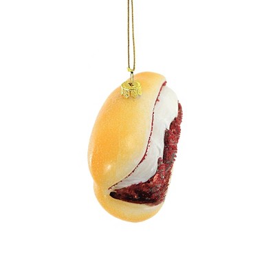 Handcrafted Glass Meatball Parm Sandwich Ornament