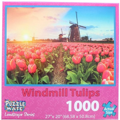 Puzzle Mate Windmill Tulips 1000 Piece Jigsaw Puzzle