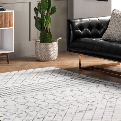 Eco-Friendly Gray Synthetic 6' x 9' Easy-Care Area Rug