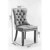NicBex  Set of 2 Velvet Dining Chairs with Chrome Stainless Steel Plating Legs,Solid Wood Armless Chairs for Kitchen,Living Room - 3 of 4